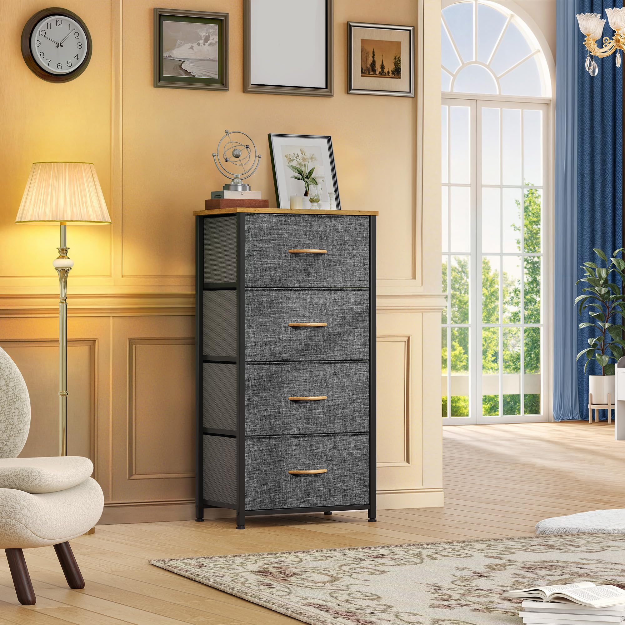 DWVO 4 Drawers Dresser, Small Dresser for Bedroom