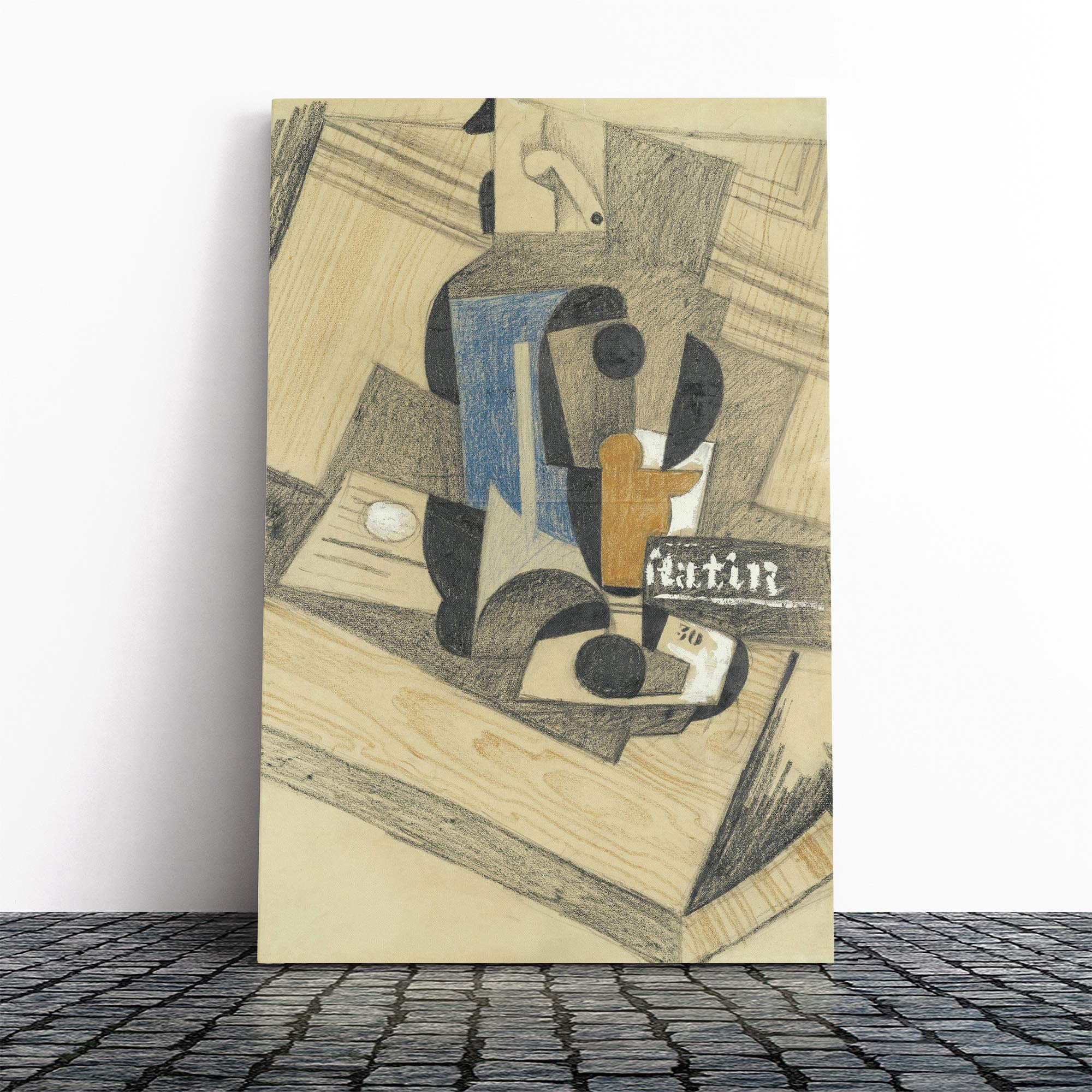 Juan Gris Still Life (13) Canvas Print | Gallery Wrapped 30mm Frame Wall Art | 20x14 inches | Ready to Hang | Modern Still Life Picture | Living Room Bedroom Lounge Office
