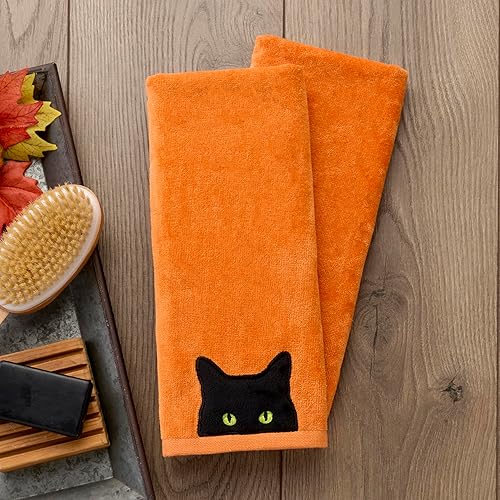 Vista 71 de SKL Home de Saturday Knight Ltd. - Juego de toallas de mano Boo, color naranja, paquete de 2 Boo,Naranja,Vuelo de Luna