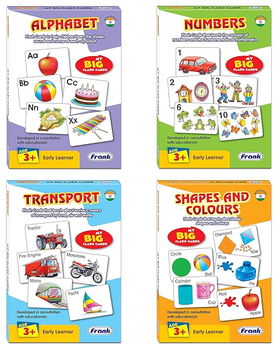 Buy Frank Big Size Flash Cards for Kids Combo Pack of 4 Alphabet