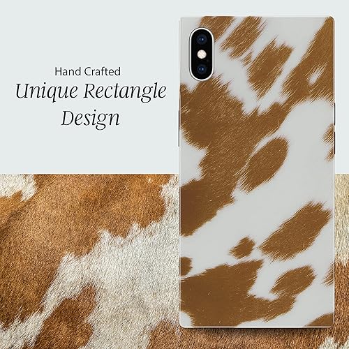 Miniatura 4 de Cocomii Funda cuadrada para iPhone 13 Pro Max, diseño de animal cuadrado, delgada, ligera, brillante, marrón y blanco, estampado de vaca simmental