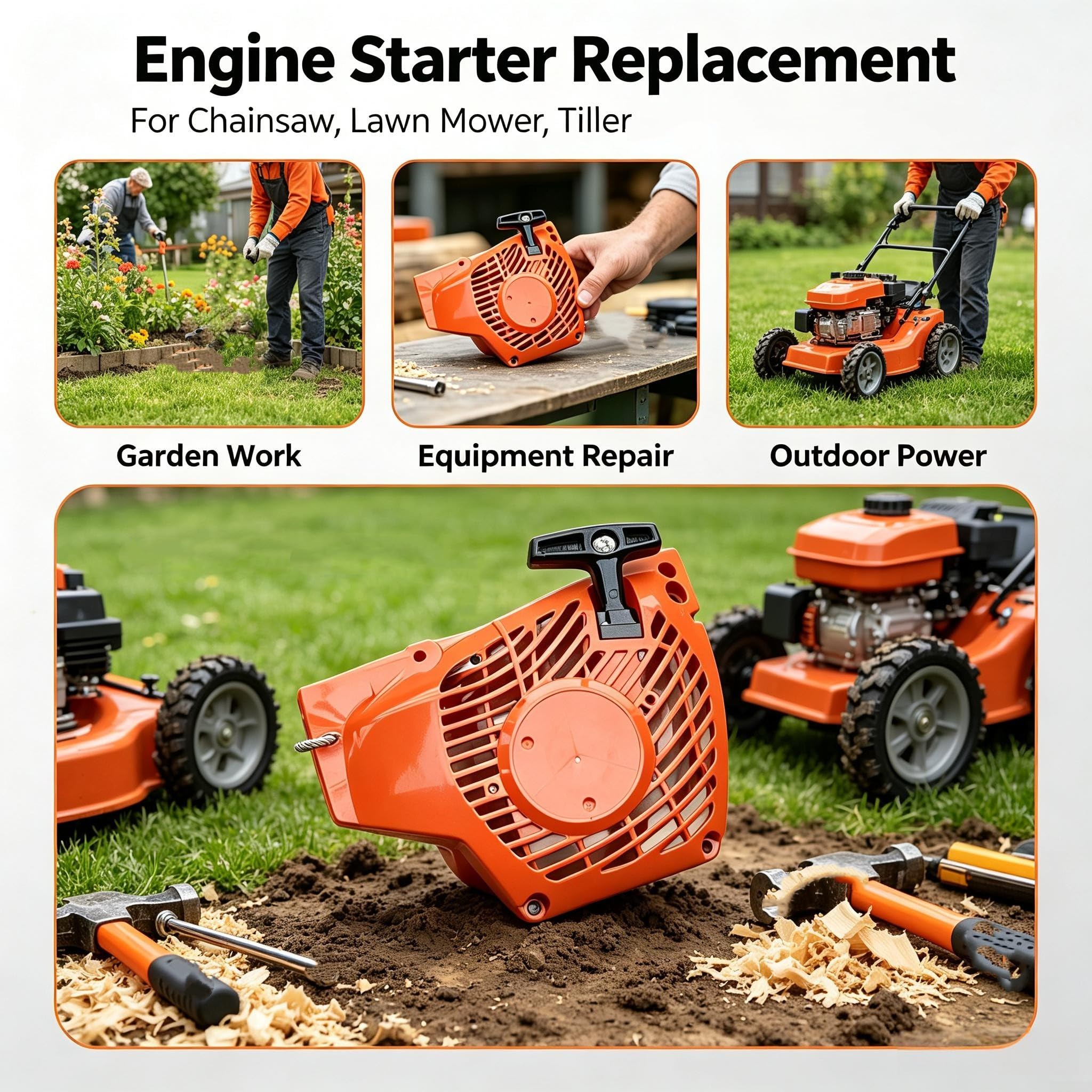 Conjunto de arranque de motosierra de repuesto para Echo CS450P CS510, ajuste de precisión para encendido suave y mantenimiento de sierra para tareas de jardín