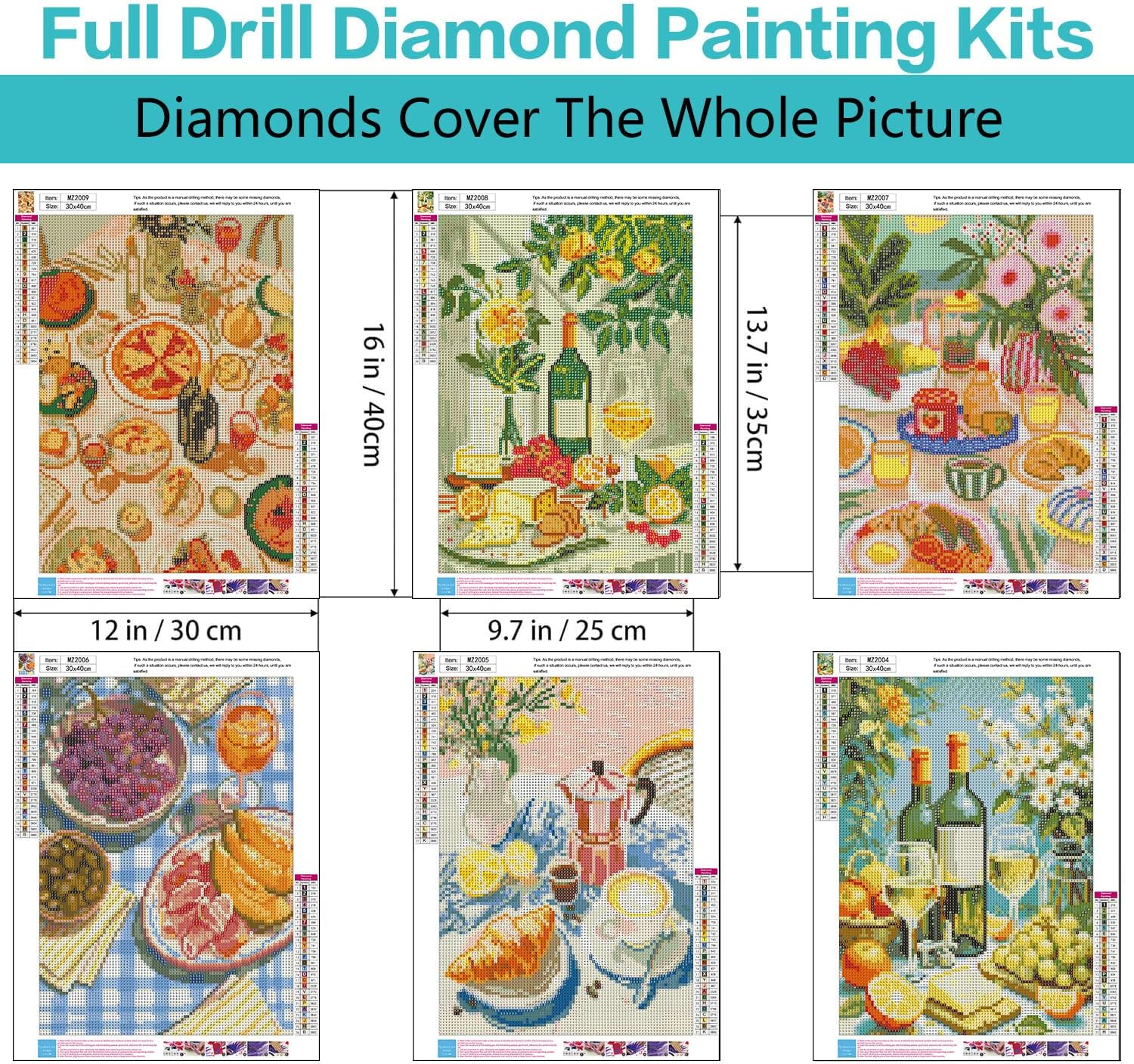 Axquilon 6 Pack Diamond Art Kits for Adults 12x16 inch image 3