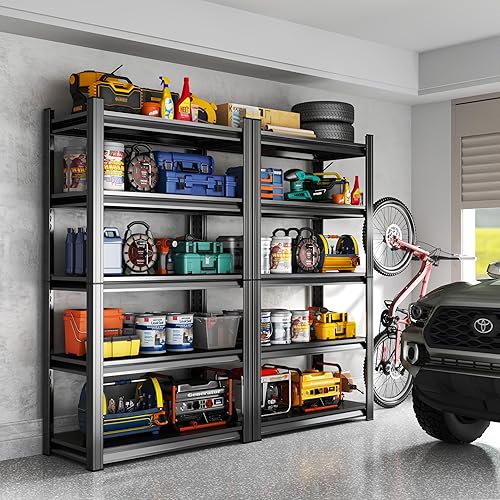 Miniatura 6 de 5Tier Garage Metal Shelving,3020 lbs Storage Shelves Heavy-Duty,40''W*18''D*72''H Adjustable Industrial Shelving Unit, Double-Layer Column with