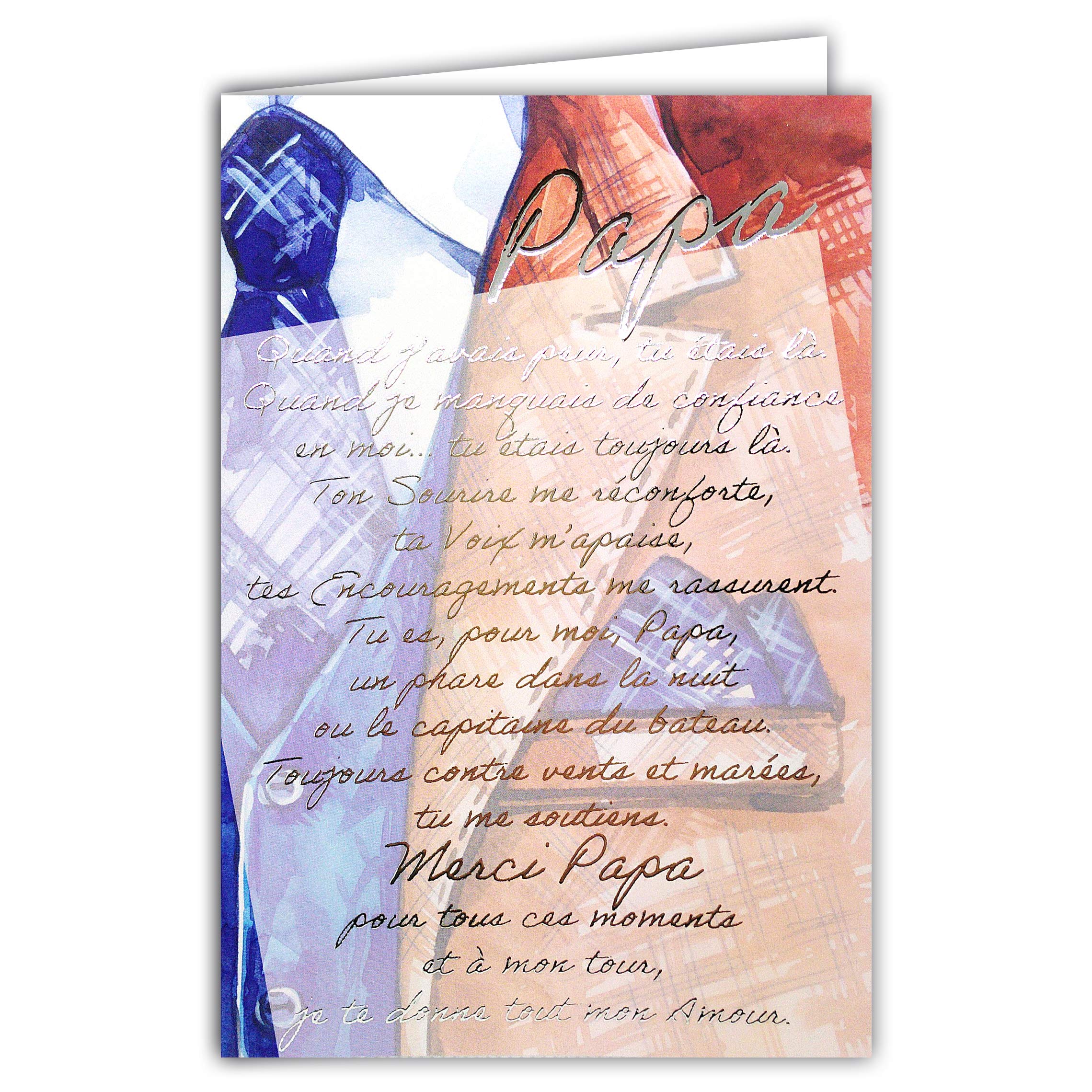 Afie 69-3038 Card for My Daddy with Large Text in Gold Plated Words That Shine; Comes with Matching Colour Envelope; Closed Card Size 11.5 x 17 cm; Made in France