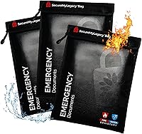 Vista 1 de Secure My Legacy - Bolsa ignífuga (paquete de 3): bolsas de documentos ignífugas, soporte para documentos de seguridad contra incendios