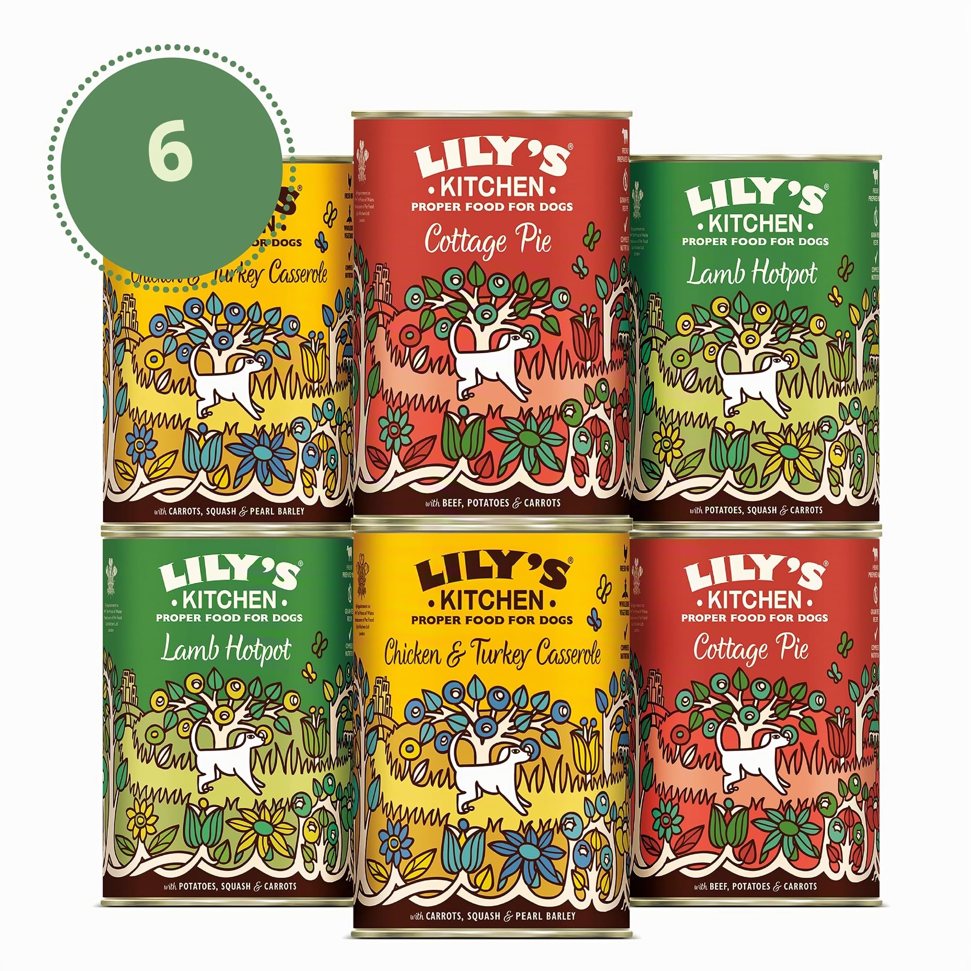 Lily's Kitchen Pâtée pour Chien Classic Dinner Multipack (Lot de 6 x 400g).