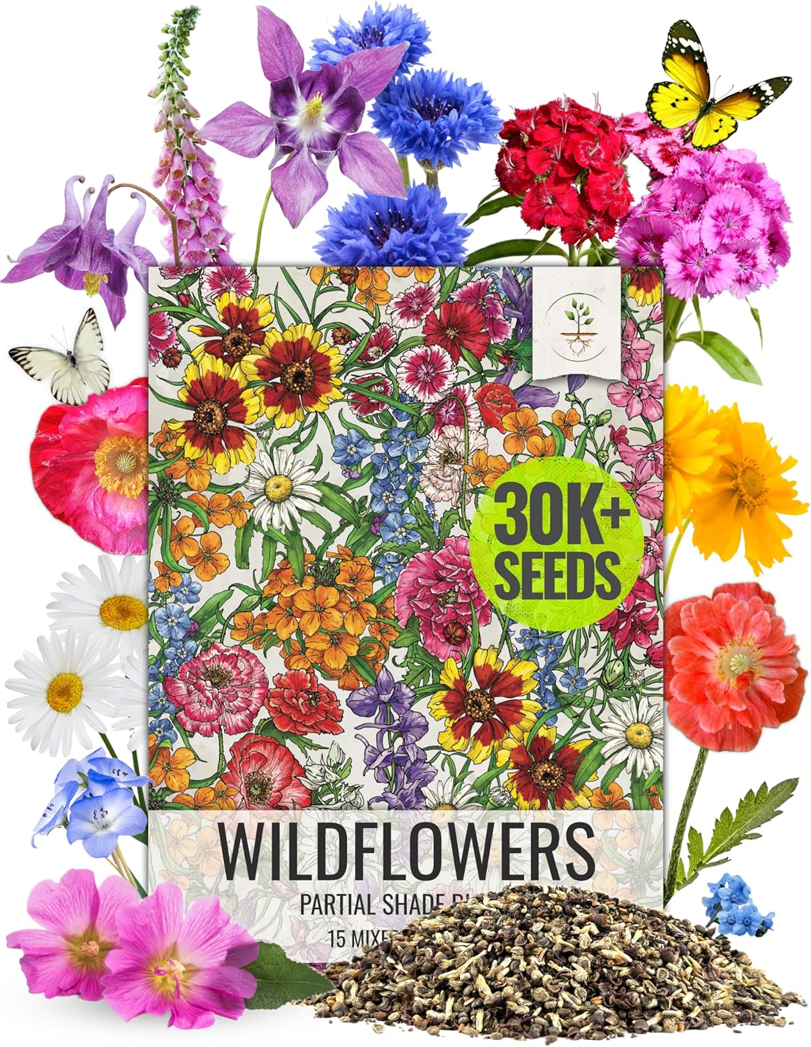 Seed Needs - Brandclub - Seed Needs Partial Shade Wildflower Seed Mix for  Planting 2 Ounce 14+ Varieties Open Pollinated Annual & Perennial Species  Flower Seeds Shade Tolerant Bulk