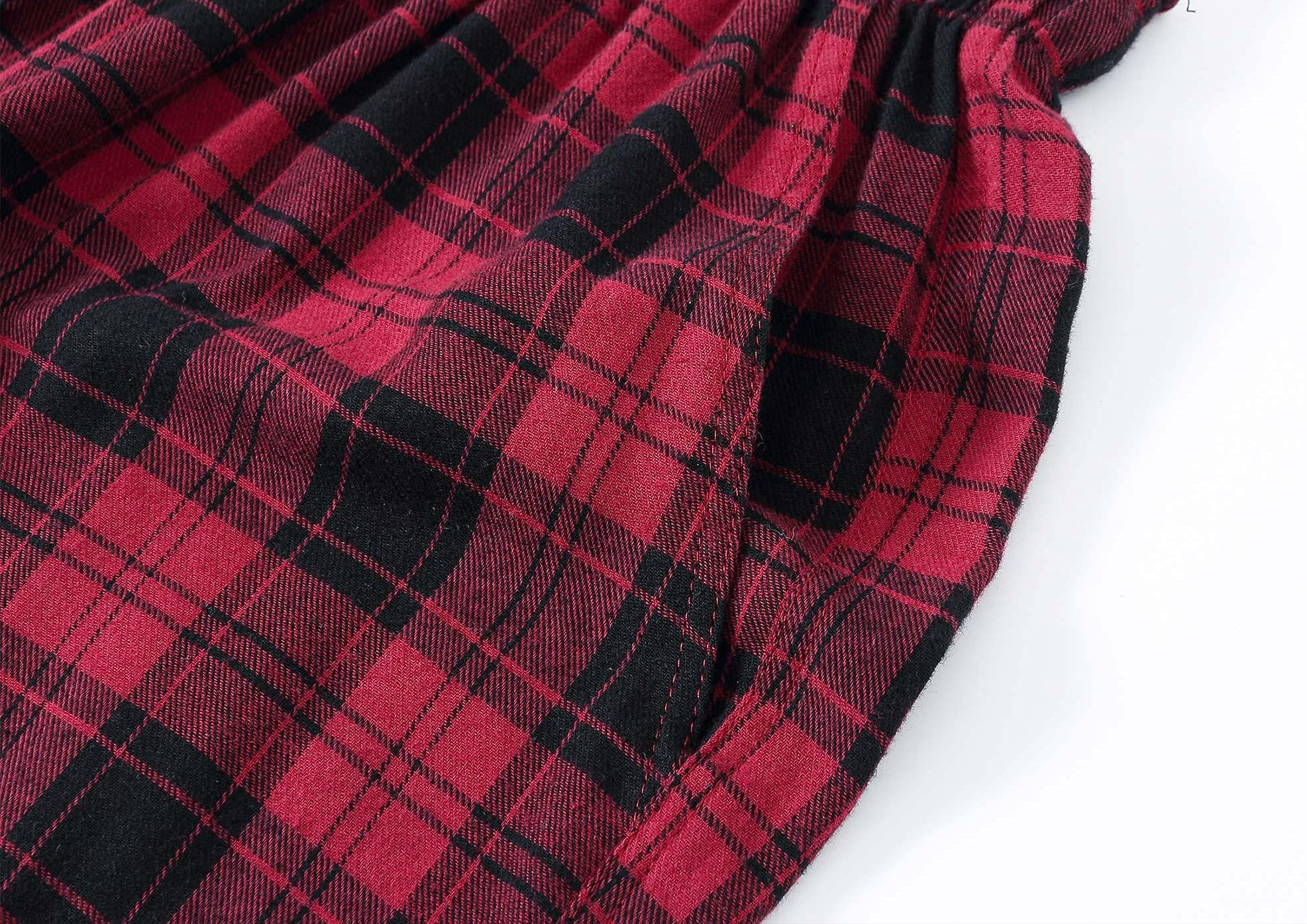 Pantalones de Pijama Mujer 100% Algodón Pantalones Invierno Cuadros Suave Cálido
