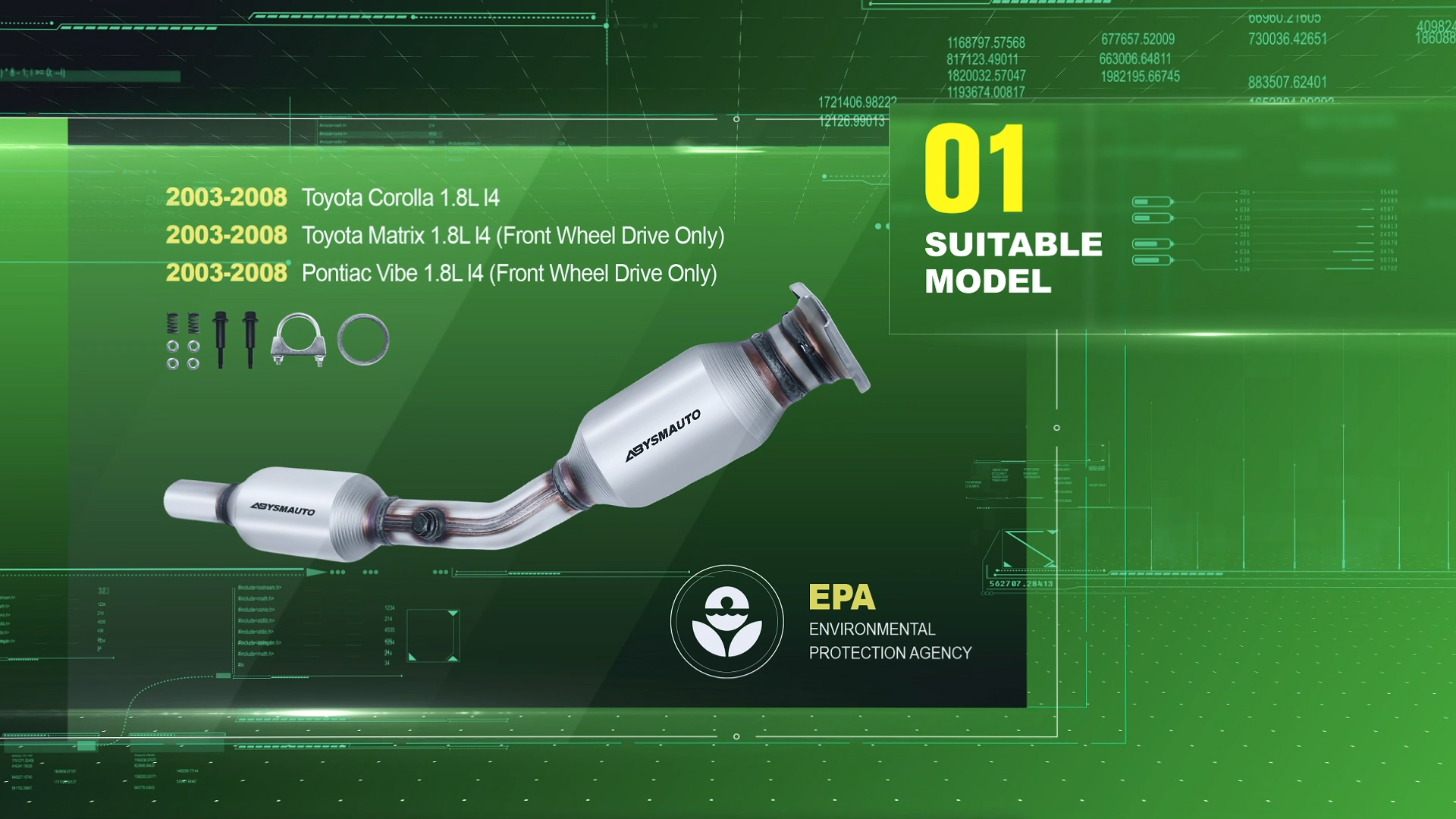 Catalizador Nuevo Para Toyota Corolla, Matrix, Pontiac Vibe 2003-2008 1.8L - Acero Inoxidable, Garantía 1 Año