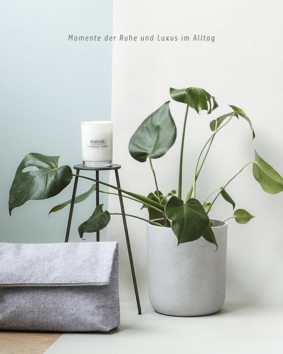 Meraki Wood and Jasmine Scented Candle, 8 x 10.5 cm, Sandal Wood & Jasmine