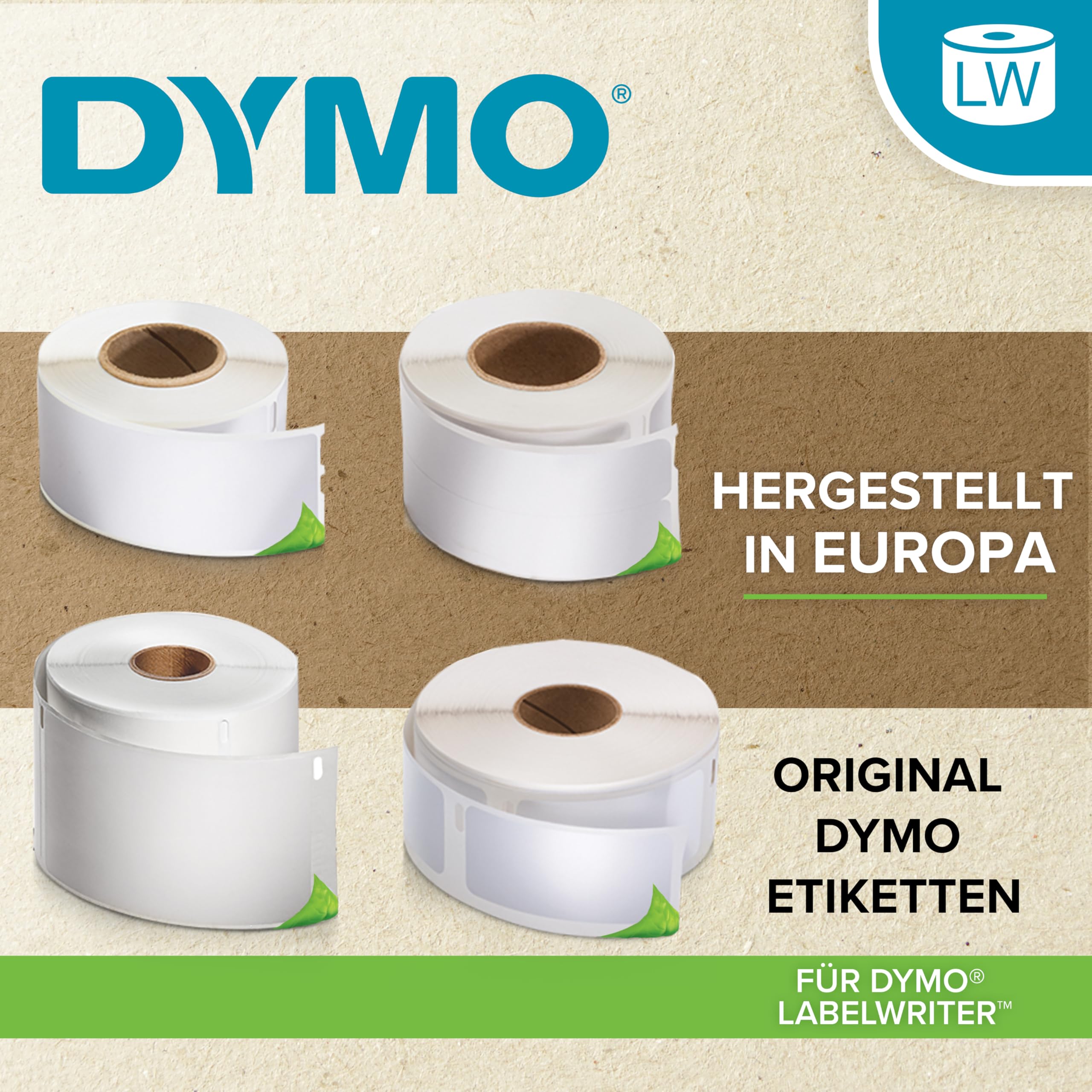 DYMO Original LabelWriter Adressetiketten | 28 mm x 89 mm | 12 Rollen mit je 130 leicht ablösbaren Etiketten (1.560 Etiketten) | selbstklebende Etiketten | für LabelWriter-Beschriftungsgerät