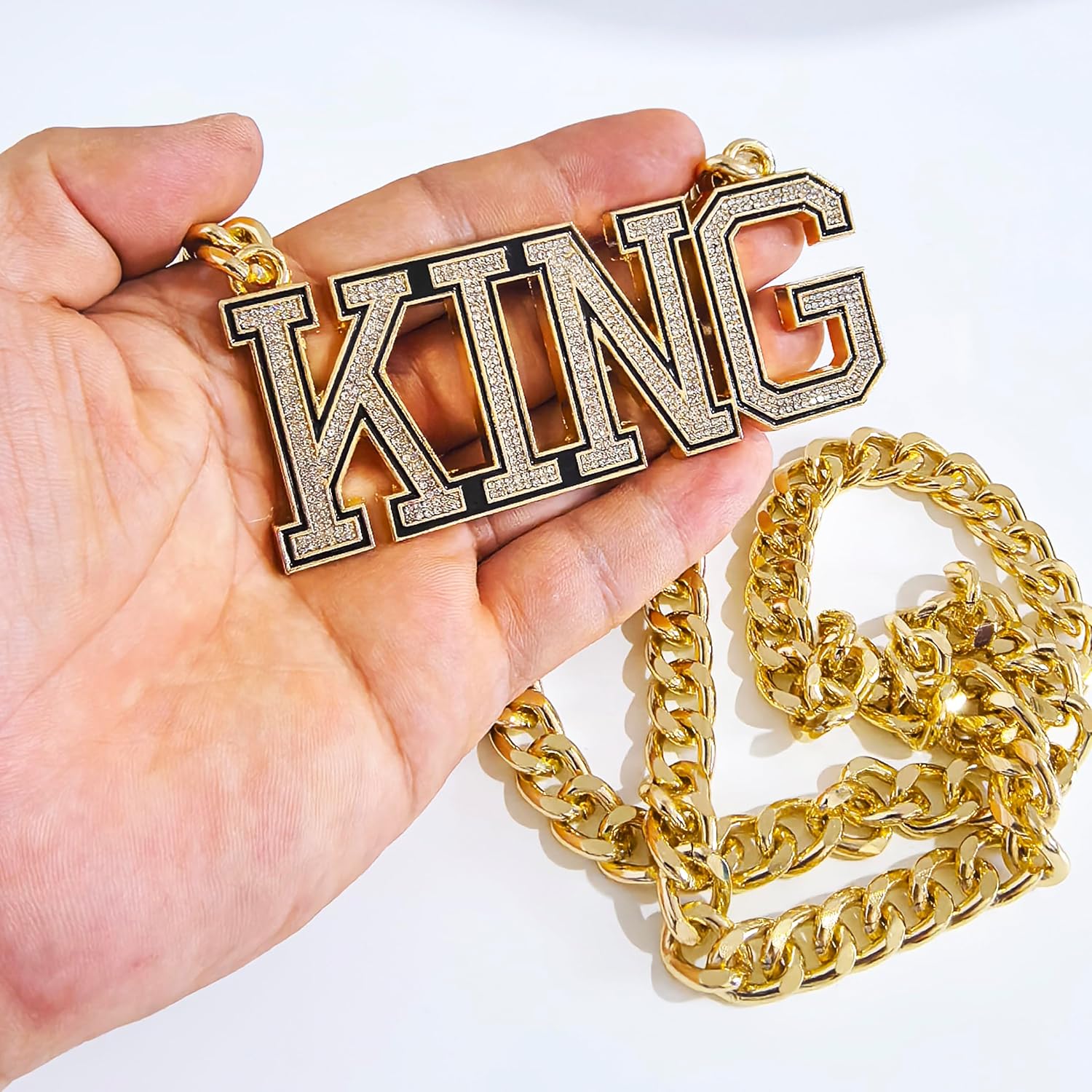 King Necklace Hip Hop King Pendant Gold Cain For Adults Player Team Football Soccer Baseball Basketball Softball Fantasy Football Chain