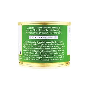 Straight from France Genuinely French, French Helix Lucorum Canned Escargots Snails, Keto & Paleo Friendly, 2 Dozen