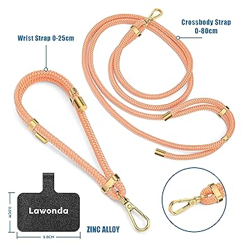 グレー ラワンダ Lawonda パッド2枚 スマートフォン用 ストラップ Lawonda 2 Pads Phone Lanyard Adjustable Crossbody Cell Phone