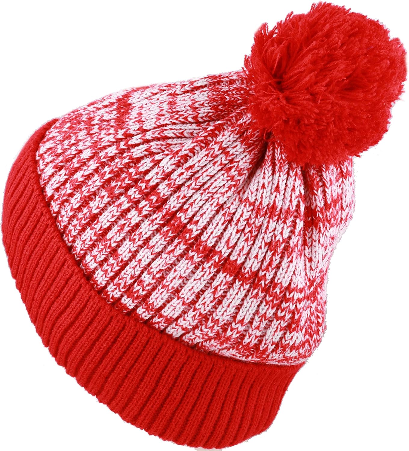 Kids Knit Daily Pom Beanie Hat with Thick Fleece Lining for Boys and Girls Versatile Winter Warm Cozy Skull Hats for Children - Image 2