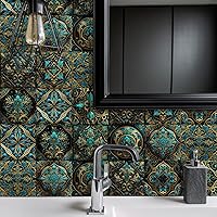 Vista 14 de Alwayspon Adhesivo para azulejos de pared moriscos, despegar y pegar, calcomanías de vinilo autoadhesivas para azulejos de cocina y baño, 6 x 6