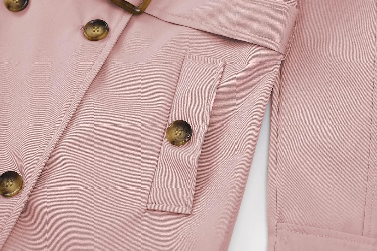 Chrisuno Women's Double Breasted Trench Coats Mid-Length Belted Overcoat Long Dress Jacket with Detachable Hood - Image 2