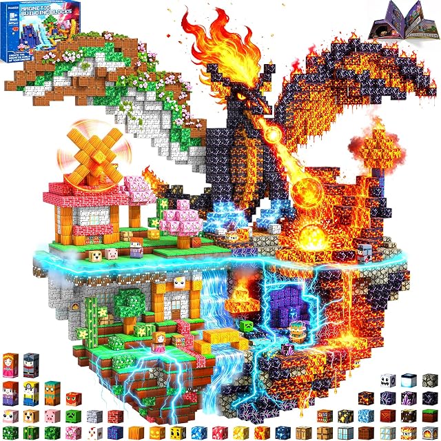 Pourbibi 𝟓𝟎𝟕 𝐏𝐢𝐞𝐳𝐚𝐬 Bloques Magneticos Construccion Niños,Magneticas Niños,Juguetes Niños 3 Años,Piezas Construcciones Magneticas,Juguete Creativo Montessori para 3-10 Años,Neumaticos Turismo