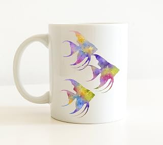 Ängelfisk resemugg hållbar kaffemugg unik tekopp nyhet present till mamma alla hjärtans dag födelsedagar 330 ml
