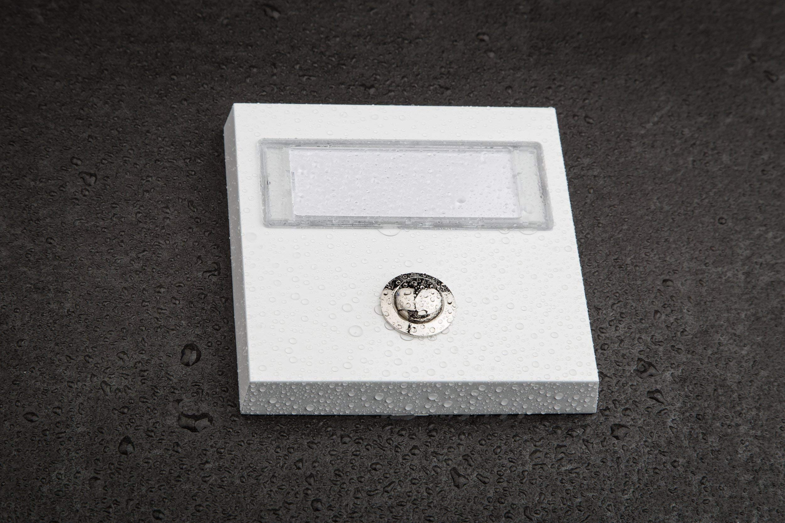 HUBER Pulsador de timbre de superficie de metal - con placa de identificación extra grande para nombres largos y dobles - timbre de superficie I con retroiluminación LED