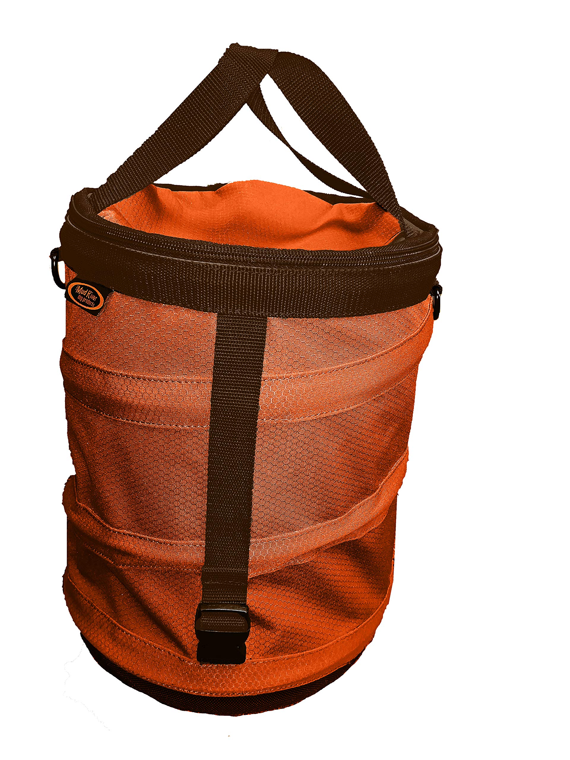 Seau à nourriture pour chien Mud River orange robuste et résistant aux déchirures
