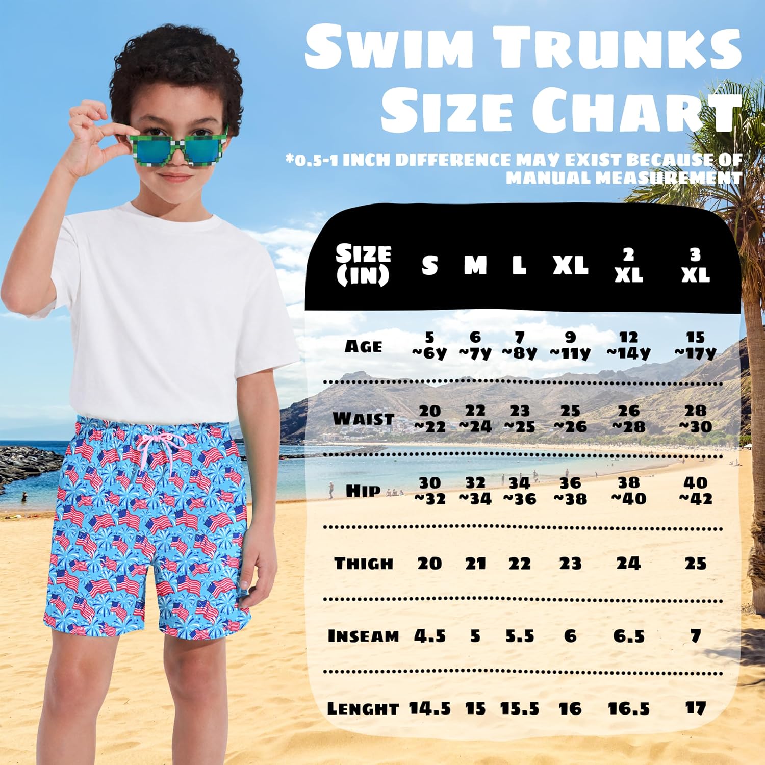 FT FENTENG Boys Swim Trunks Compression Liner Swim Shorts Quick Dry Bathing Suit with Boxer Brief Anti-Chafe Boy Swimwear