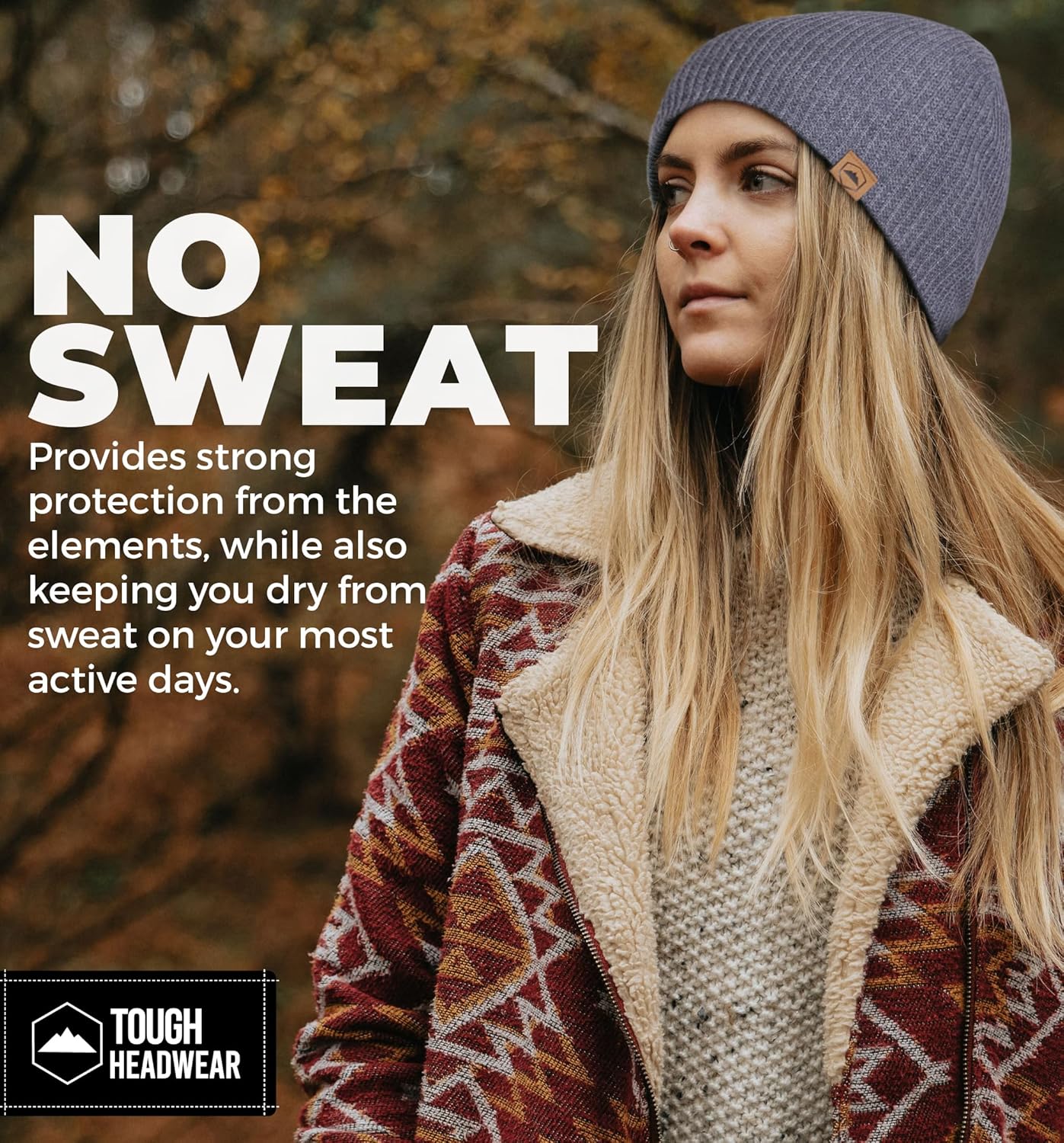 Tough Headwear Merino Wool Beanie Cap - Moisture-Wicking Winter Hats for Women - Stretchy Men’s Beanie - Soft Wool Cap - Image 6