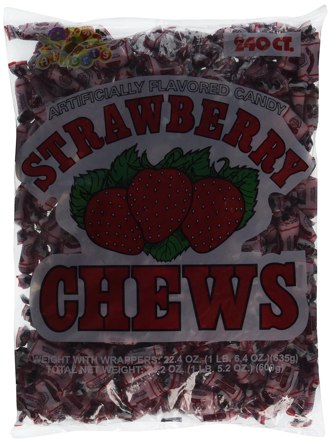 Albert's Fruit Chews - Strawberry Flavor 150 pounds (240 Candies)