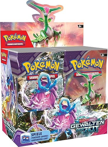 Pokémon-Sammelkartenspiel: Boosterpack-Display-Box Karmesin & Purpur – Gewalten der Zeit (36 Boosterpacks) - Single