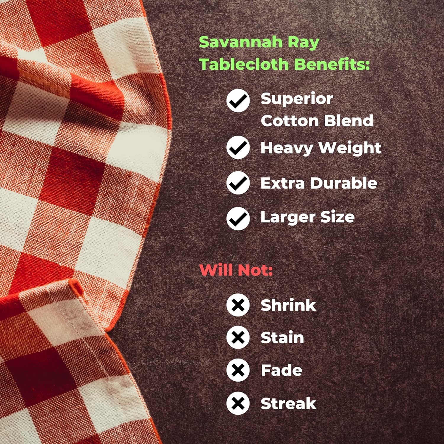 Amazing 🔥 Savannah Ray 60x84 Buffalo Check Plaid Tablecloth | Superior Fabric to 100% Cotton | Red and White Buffalo Plaid Checkered Gingham Style Rectangle Picnic Table Cloth Crazy Clearance Savannah Ray 60x84 Buffalo Check Plaid Tablecloth | Superior Fabric to 100% Cotton | Red and White Buffalo Plaid Checkered Gingham Style Rectangle Picnic Table Cloth