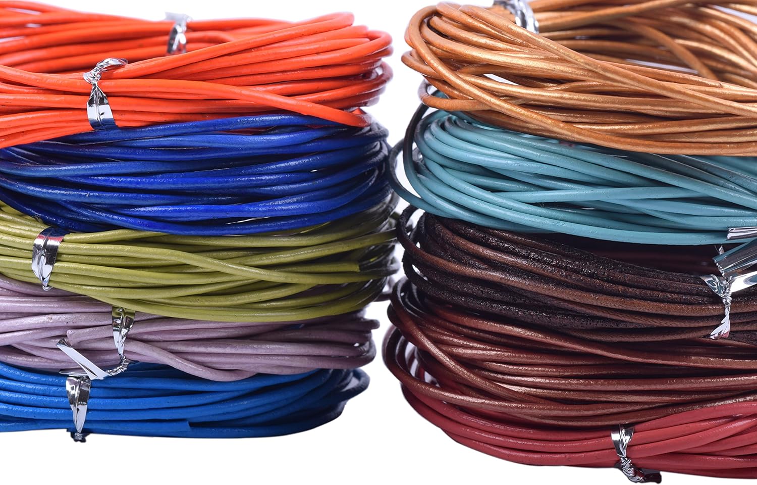 KONMAY 50ヤード ラウンドジュエリーレザーコード 10色 各色5ヤード (1.5mm)