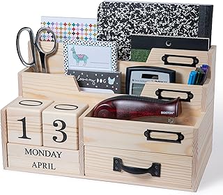 Generic Mail Organizer Countertop with Calendar and Days of the Week Block - Desk Organizer Storage with Drawer - Mail Sor...