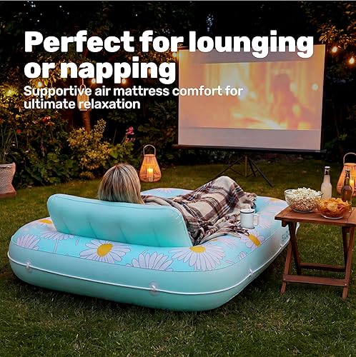 Miniatura 7 de SLOOSH Inflatable Tanning Pool Lounger Float, 70" x 46" Pool Floats Adult with Pillow, 4 in 1 Suntan Tub Raft Floatie,Sunbathing Bed Lounge for