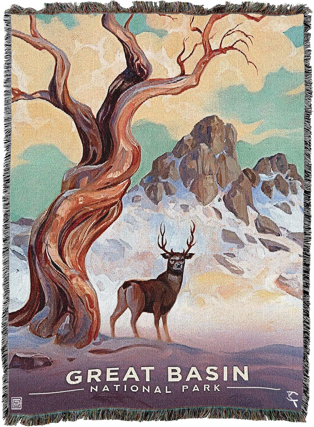 Pure Country Weavers Great Basin National Park Blanket by Kai Carpenter - Anderson Design Group Inc - Gift Tapestry Throw Woven from Cotton - Made in The USA (72x54)