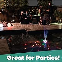 Vista 3 de Game Luces de piscina: 8 colores, 8 modos, fácil de instalar, control remoto, utiliza 3 pilas recargables AAA, para piscinas sobre el suelo
