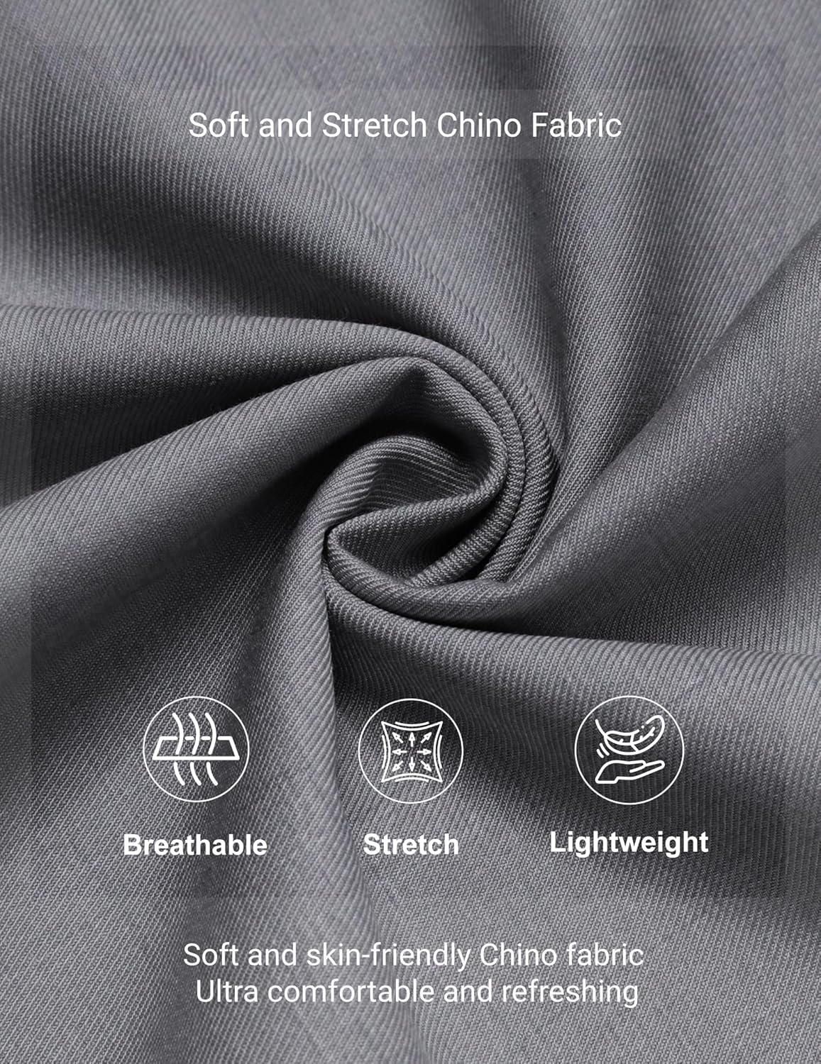 COOFANDY Mens Casual Chino Pants Classic Fit Stretch Wasit Khaki Trousers Business Casual Dress Pants - Image 5