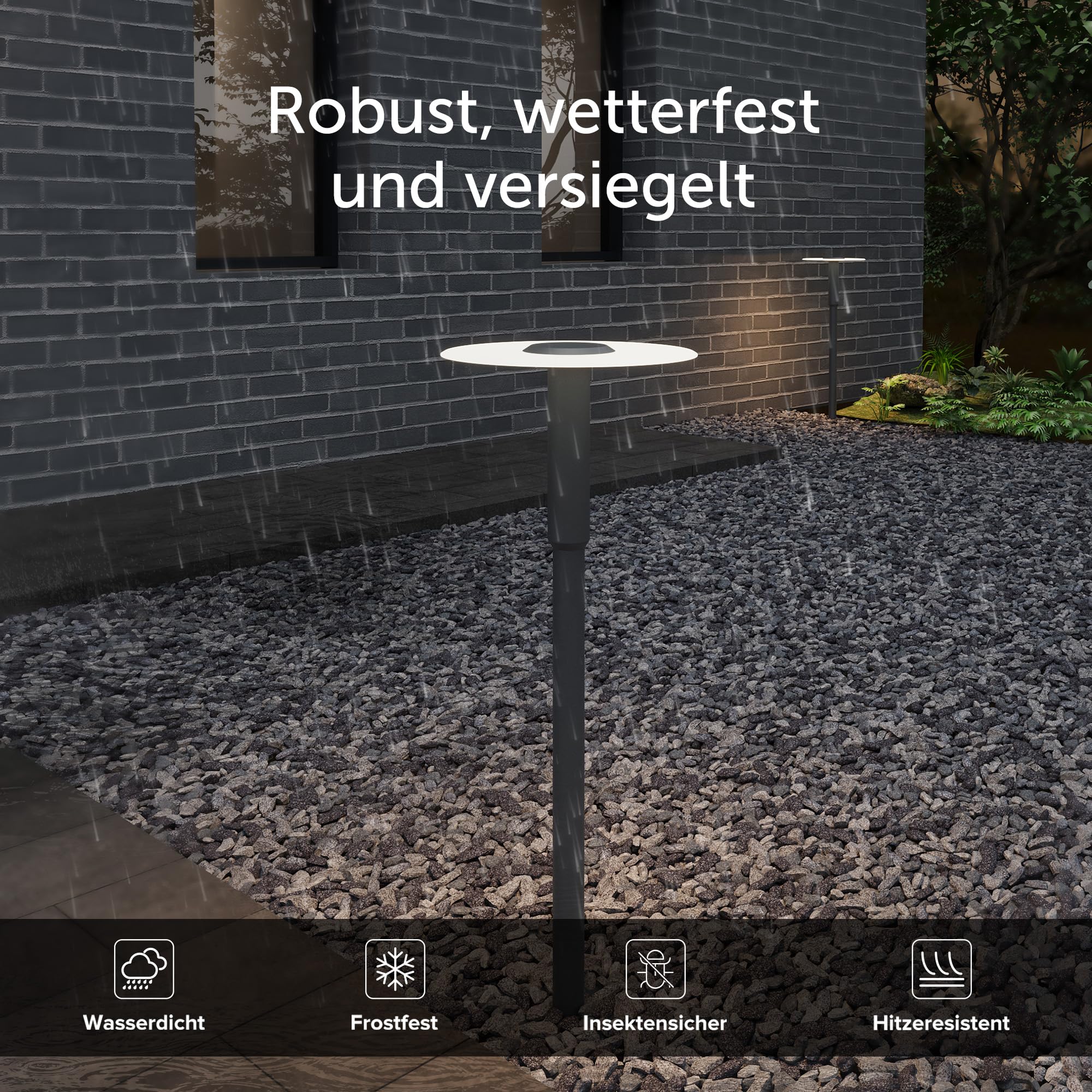 doporro Wegeleuchten Außen Stromanschluss 80cm Gartenleuchte IP65 6W