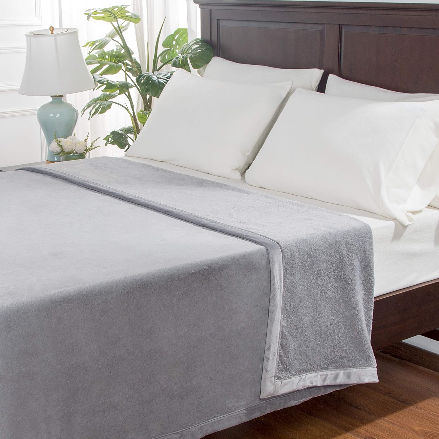 Buy Berkshire Blanket Velisse Blanket Ultra Soft Cozy Plush Bed Blanket Heavyweight Warmth Pebble Grey Full Queen 90 X 90 Online In Indonesia B08ns5q8c6