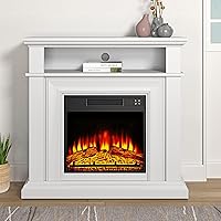 Vista 1 de FESTIVITY Mantel independiente de 36 pulgadas con inserto de chimenea eléctrica de 18 pulgadas para sala de estar y dormitorio, efecto realista