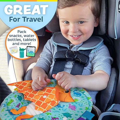 Miniatura 5 de Buckle Toys Breezy Pterodáctil - Mochila para niños pequeños con hebillas y actividades de aprendizaje para niños pequeños y juguetes sensoriales