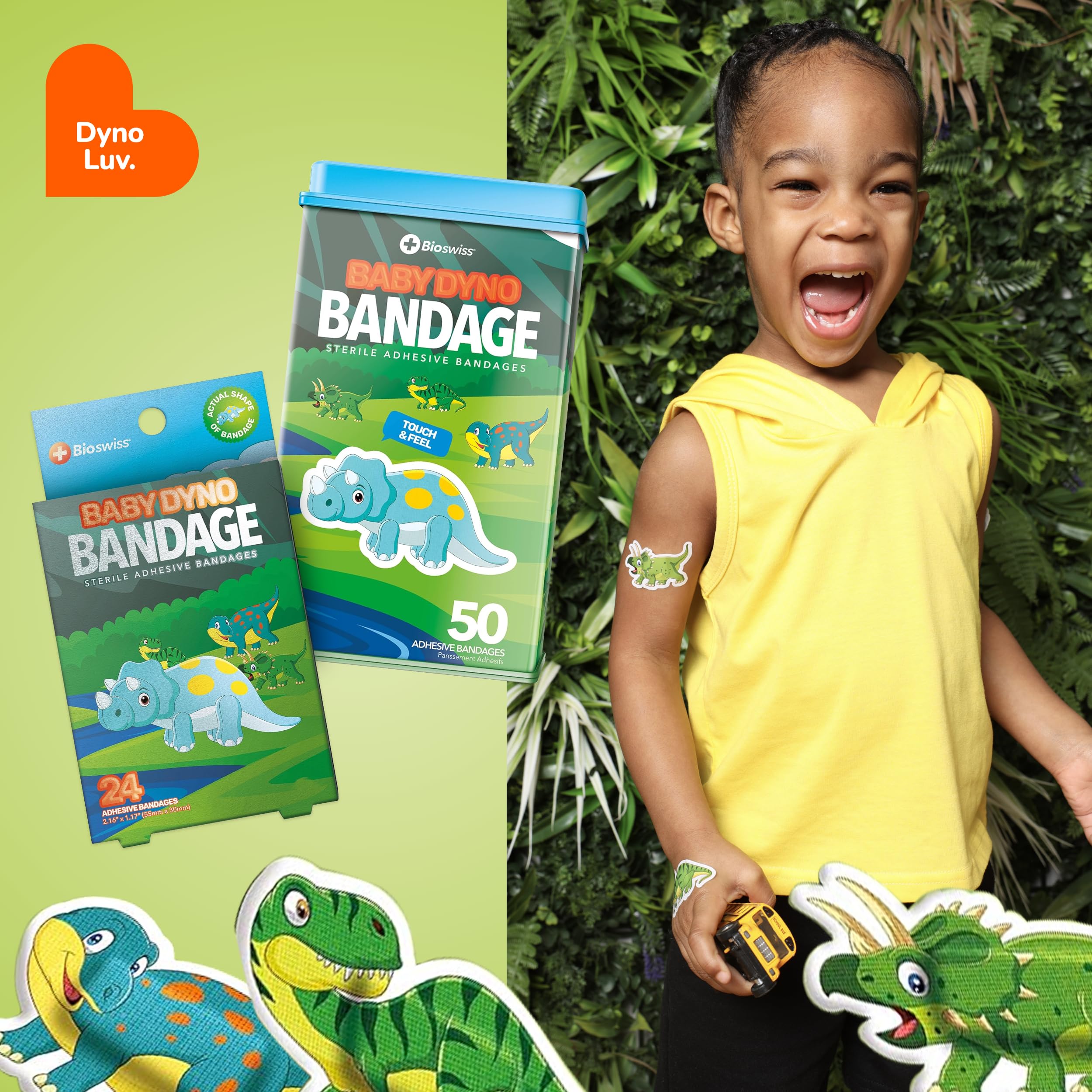 Amazon.com: BioSwiss Bandages, Dino Shaped Self Adhesive Bandage 