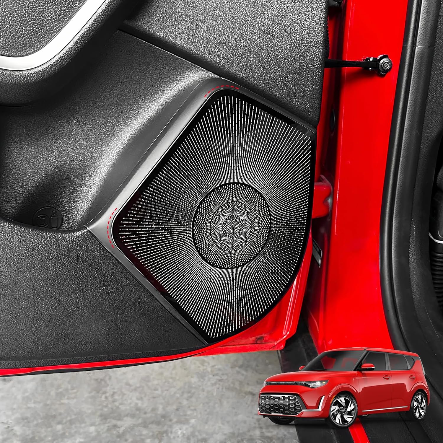 4PCS Speaker Grille Covers Compatible with Kia Soul 2020-2026 Accessories (Glossy Black)