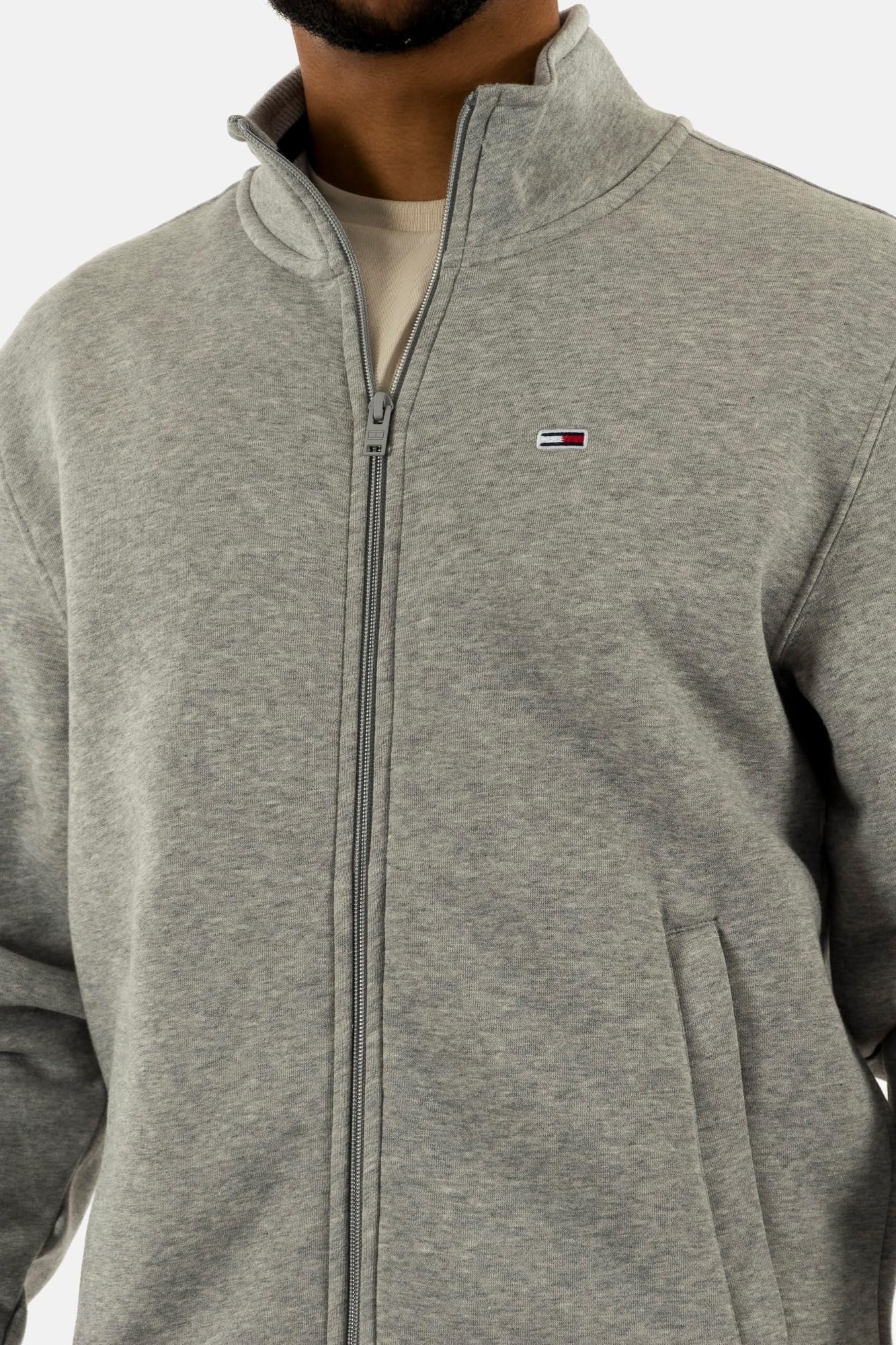 Tommy Jeans Uomo Felpa con Cerniera Fleece Zip Thru Regular Fit
