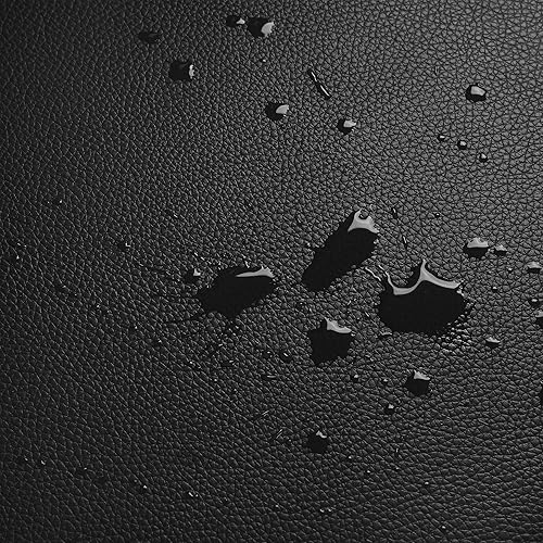 Miniatura 6 de Yaheetech Silla de computadora acolchada de cuero con respaldo de malla media con soporte lumbar, silla de oficina ergonómica de altura ajustable,