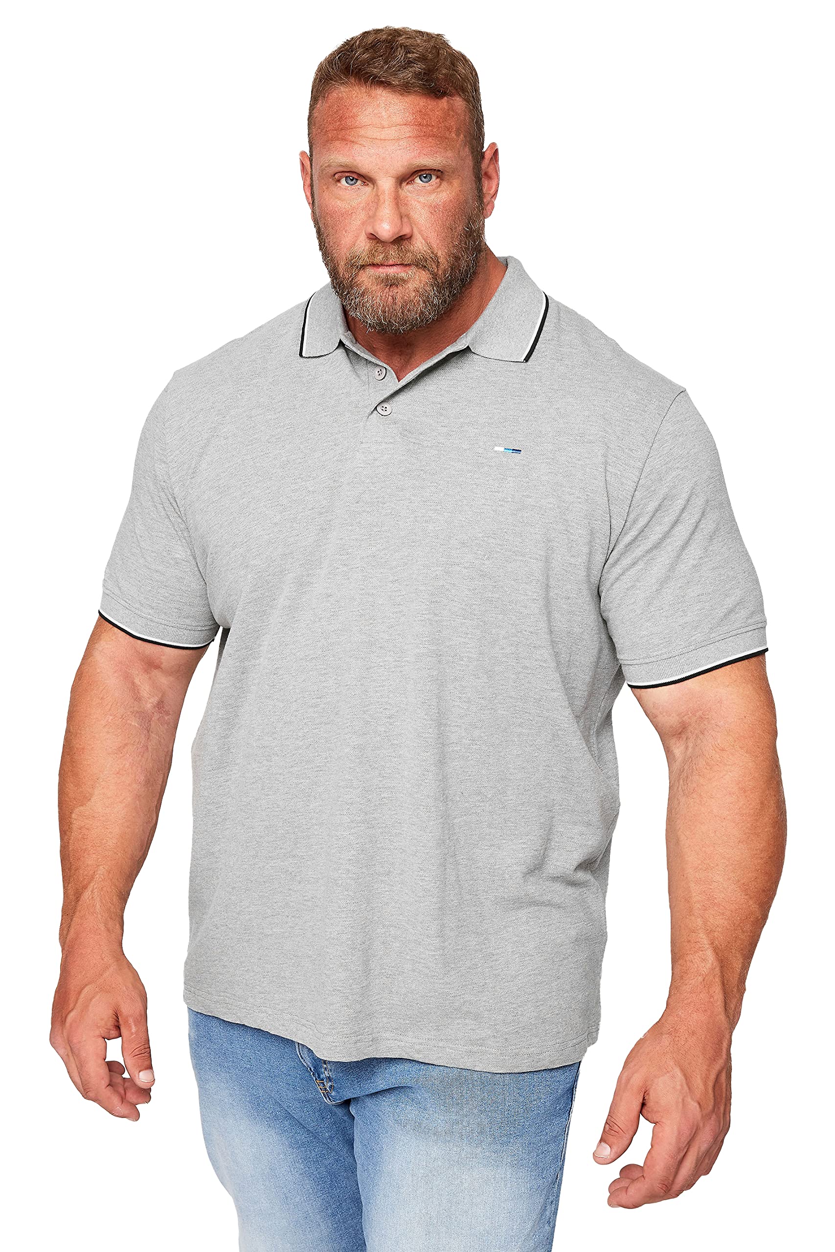 BadRhino Essential Tipping Short Sleeve Polo Shirt, Grey, Size 7-8Xl, Men