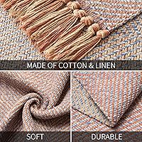 Vista 10 de MitoVilla Juego de 2 alfombras de baño estilo bohemio de granja, 2 unidades, 2 x 3 pies + 2 x 4.3 pies, alfombra de pasillo pequeña color marrón