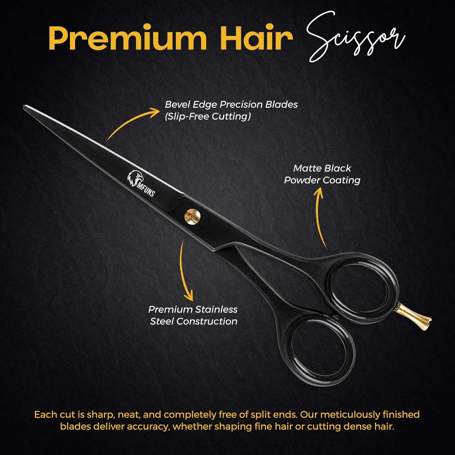 6.5” Professional Hair Cutting Scissors - Premium High Carbon Stainless Steel Barber Salon Hair Shears for Haircut- Ergonomic Design Super-Sharp Hair cutting Shears Blades
