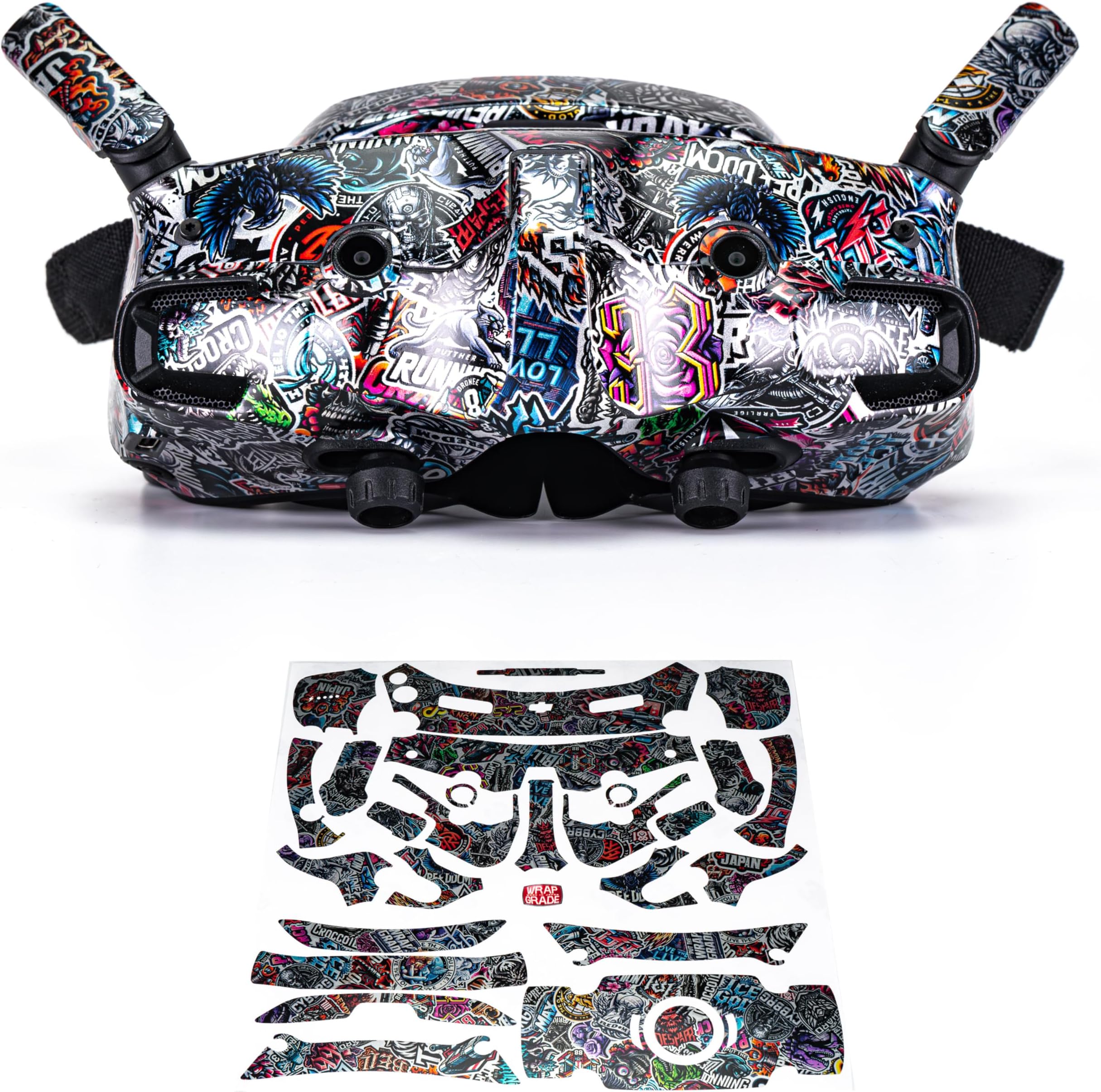 Skin Stickers Compatible with DJI Goggles 3 (Metal Sticker Bomb)