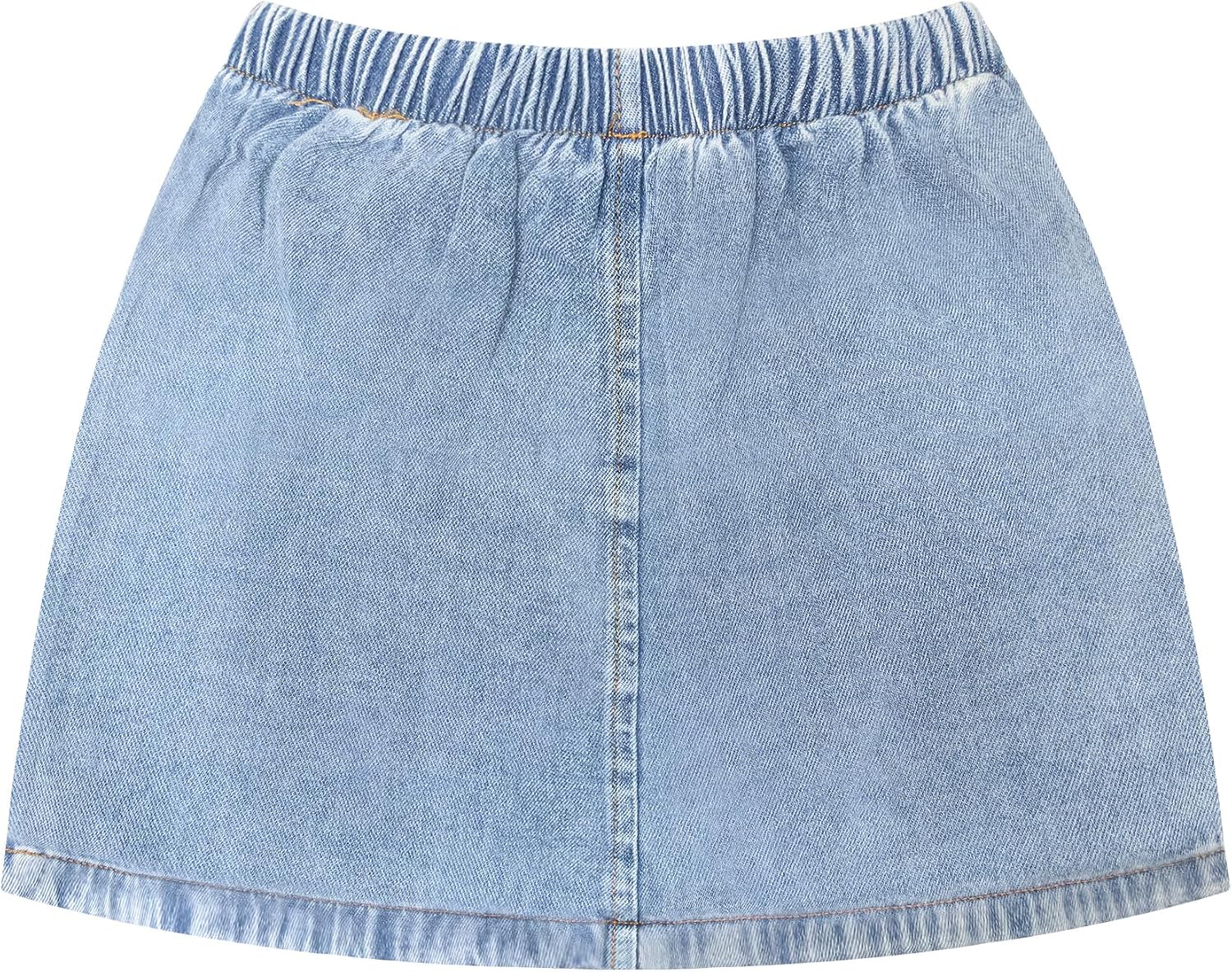 Girls Denim Skirt Set 2 Piece Outfit, Cute Dinosaur Print Jean Top & Skirt, Toddler Little Big Girls 1-8Y